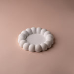 Load image into Gallery viewer, Modern white bubble edge ceramic plate on a beige background