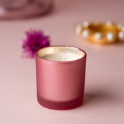 Pink Metallic Jar Festive Flower Candle
